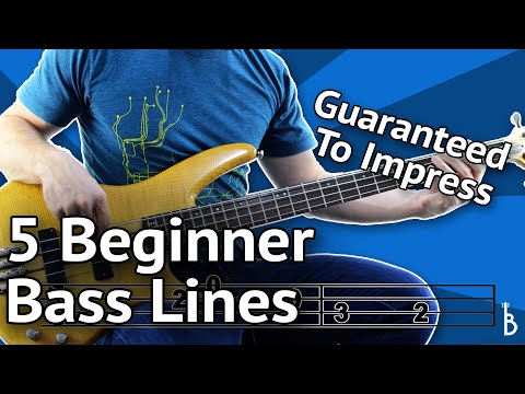 5 Beginner Bass Lines – Guaranteed To Impress [With Tabs On Screen]